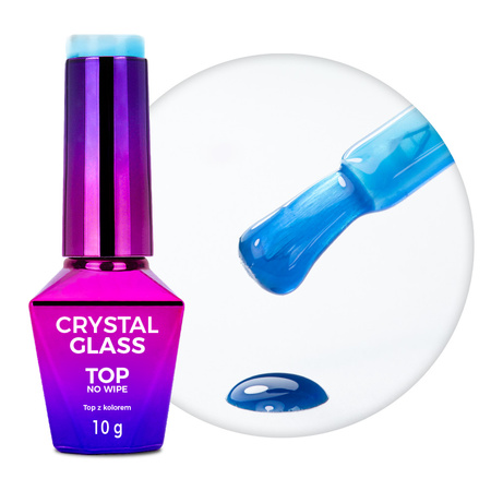 Top coloré sans essuyage Crystal Glass MollyNails Baby Blue sans HEMA/Di-HEMA 10 g