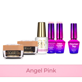 PRO MATCH SYSTEM 5+1 Angel Pink: 3x Gele à 15 g: Jelly & SelfLeveling & Gel in der Flasche + 2 Grundierungen + Doctor Top 10 g GRATIS