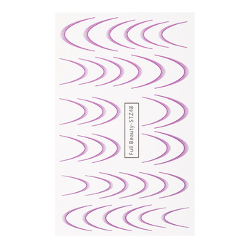 Wassertransfer-Aufkleber für die Nägel mit Farbverlauf / French / Ombre / Französische Smile-Linie, 34 Stück, violett, STZ48