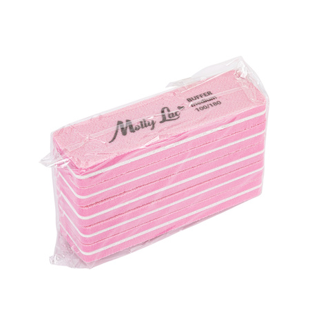 Double-sided polisher Buffer mini wide Medium 100/180 pink MollyLac 5 pcs