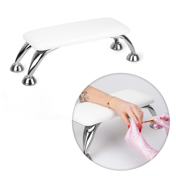 Soporte para manicura con patas plateadas de MollyNails, blanco
