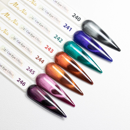 LED/UV-Gel-Nagellack Cat Eye Seduction Nr. 240 Black Obsession von MollyNails, HEMA/Di-HEMA-frei, 8 g
