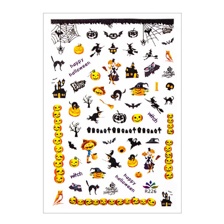 Autocollants pour ongles fins et adhésifs Halloween R226
