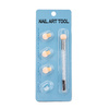 Pennello a doppia punta con spugna per ombre e nail art, con timbro decorato con strass bianchi