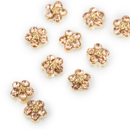 Adornos para uñas: flores 3D MollyNails K1120, 10 unidades