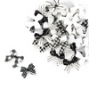 Decorazioni per unghie a forma di fiocco 3D MollyNails, bianco e nero, 30 pezzi