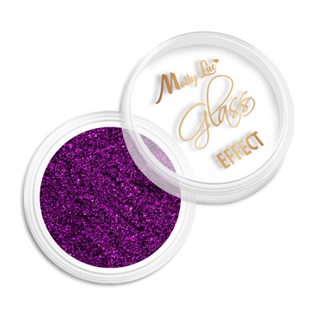 Polvere per decorazioni unghie con effetto specchio MollyLac Glass Effect Purple n. 7