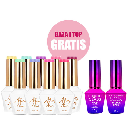 Coffret de 9 couleurs Sorbet sans HEMA/Di-HEMA + base et top coat GRATUITS (S.O.S. Antidotum, Liquid Glass)