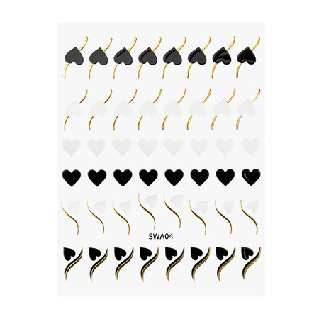 SWA04 Self-Adhesive Heart-Shaped Nail Stickers