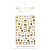 Dünne selbstklebende Halloween-Nagelaufkleber R233, goldfarben