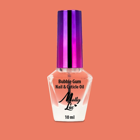 Aceite para cutículas y uñas Bubble Gum de MollyLac, 10 ml