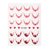 Adesivi per unghie 5D / French / Linea del sorriso francese, 20 pezzi, rosso, SD-2283