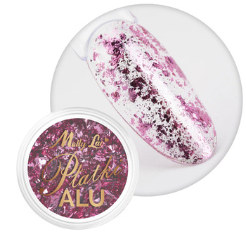 Poudre pour ongles métallique MollyLac Paillettes d'aluminium rose intrigant 0,2 g N° 4