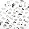 Self-adhesive Valentine's Day nail stickers, silver and black CJ-131