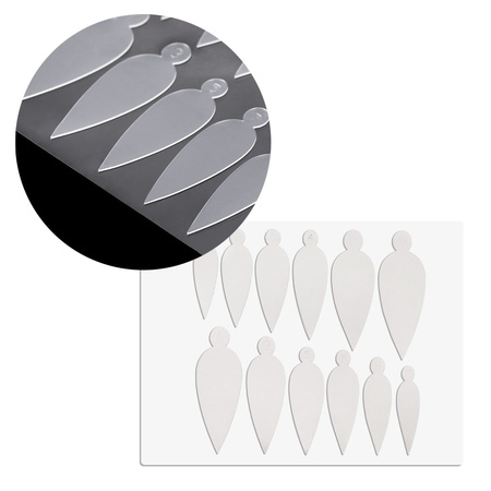Combo Set: Dual-Form Silicone French Manicure Tips (Long), 12 Pieces