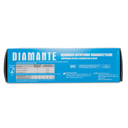 Gants jetables en nitrile Diamante, à usage diagnostique et de protection, taille S, bleu-violet, 100 pièces