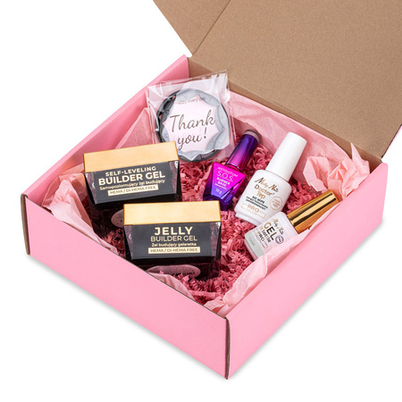 MollyNails PRO MATCH SYSTEM 4+1 Clear 3 builder gels + base coat + Doctor Top 15g