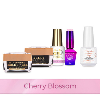 MollyNails PRO MATCH SYSTEM 4+1 Cherry Blossom 3 builder gels + base + Doctor Top 15g