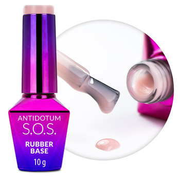 Base in gomma per unghie flessibili, manicure e pedicure S.O.S. Antidotum MollyNails Creme de Nude 10 g