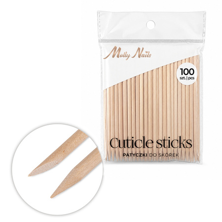 Orangenholzstäbchen von MollyNails, 100 Stück, Länge 11 cm