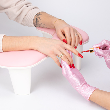 Support pour manucure sur pied MollyNails, rose