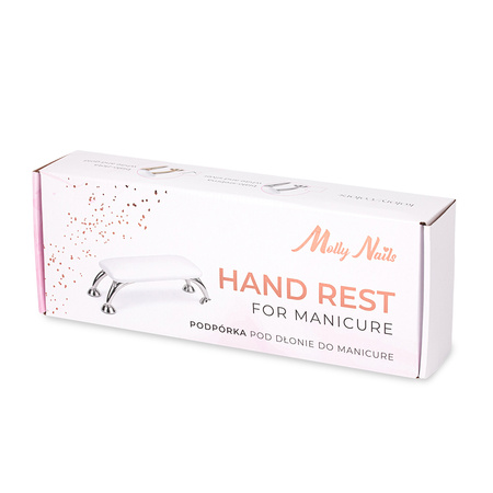 Soporte para manicura con patas doradas de MollyNails, color blanco