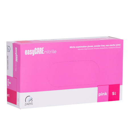 Guanti monouso in nitrile per uso diagnostico e protettivo Easycare nitrile Pink, taglia S, rosa, 100 pezzi