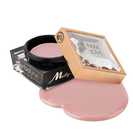 Gel de renforcement pour ongles sans HEMA/Di-HEMA, à l'huile d'arbre à thé MollyLac HerbaLine Nude Love by Gosia Kruś 50 g