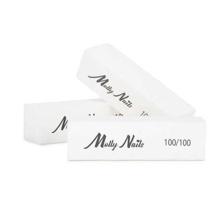Полірувальний блок MollyNails 100/100 Premium, білий