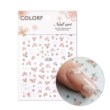Adhesivos para uñas: flores y letras CA-362