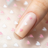 Dünne, selbstklebende Nagelsticker in Herzform F1188, rosa