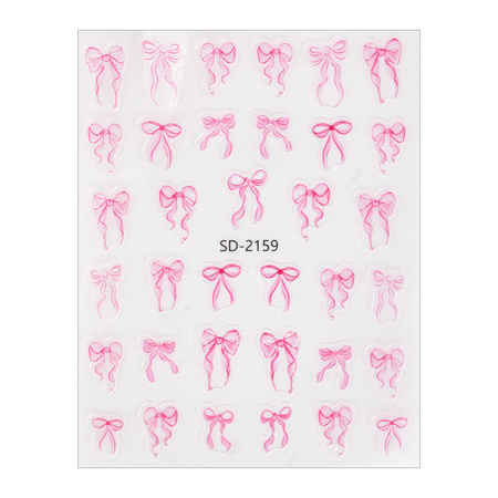 Adhesivos para uñas 5D autoadhesivos con lazos rosas SD-2159 MollyNails