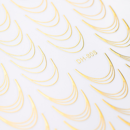 Self-adhesive nail stickers/ French/ French smile line 39 pcs gold DH-808