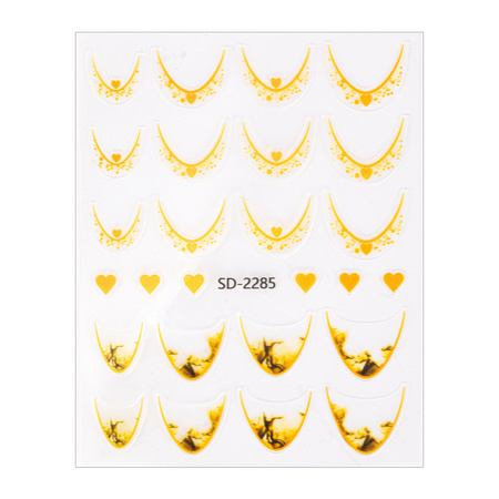 Self-adhesive nail stickers 5D/French/French smile line 20 pcs orange SD-2285
