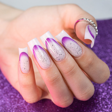 Gradient adhesive nail stickers/French/Ombre/French smile line 23 pcs. purple SD-1926