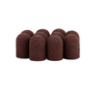 Capuchones abrasivos para pedicura con interior de algodón, 13 mm, grano 150, marrones, AlleMed, 10 unidades
