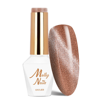 Smalto ibrido magnetico con effetto occhio di gatto Cat Eye Womanity Wood MollyNails senza HEMA/Di-HEMA 8 g n. 445
