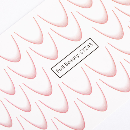 Autocollants à effet dégradé pour les ongles / French / Ombré / Ligne du sourire française, 33 pièces, rose clair, STZ43
