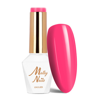 Lakier hybrydowy LED/UV Gel Polish MollyNails Power Flower Nr 722 Pink Gerbera HEMA/Di-HEMA Free 8g