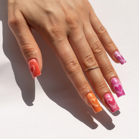 MollyNails Hybrid-Nagellack Neon Flashy Cat Eye, HEMA-frei, 8 g, Nr. 173