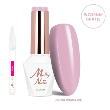 Гібридний лак LED/UV Gel Polish La Vie en Rouge № 327 Morning Kiss MollyNails без HEMA/Di-HEMA 8 г + каталог відтінків «Pinks» БЕЗКОШТОВНО