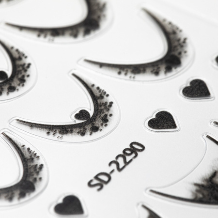 Self-adhesive nail stickers 5D/French/French smile line 20 pcs black SD-2290