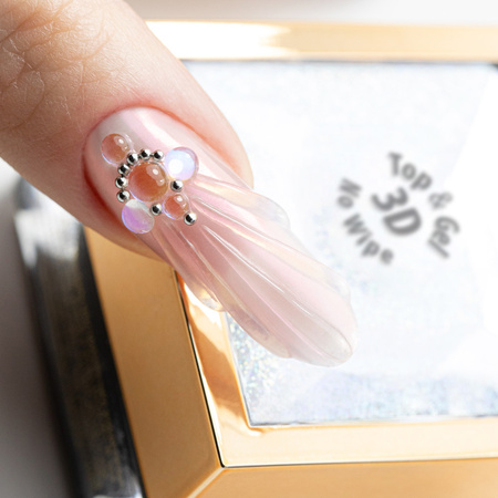 TOP & GEL NO WIPE 3D MollyNails do zdobień i efektów HEMA/Di-HEMA Free 5 g + Safety Ring