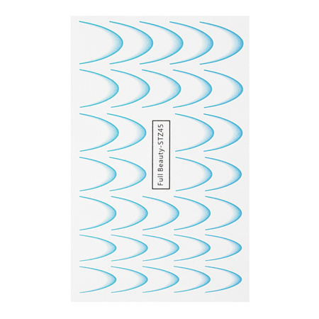 Adhesivos gradientes para uñas / French / Ombre / Línea de sonrisa francesa, 33 unidades, azul, STZ45
