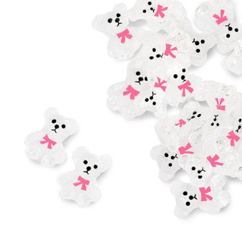 3D teddy bear nail decorations No. 4, 20 pcs