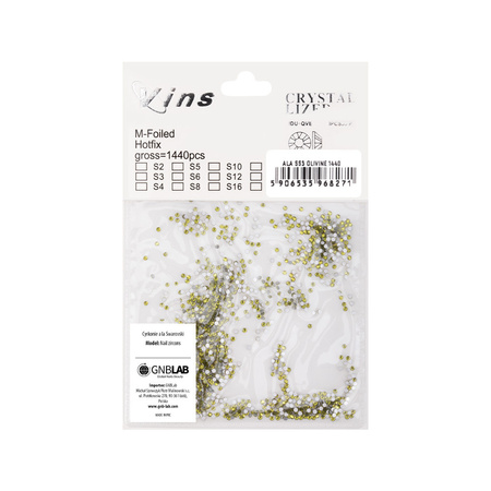 Strass en verre pour ongles SS3 Olivine, environ 1440 pièces par paquet