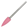 Fresa de goma rosa con diseño de llamas y vástago plateado G0616K