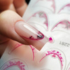 Adhesivos para uñas 5D / French / Línea de sonrisa francesa, 20 unidades, rosa, SD-2281