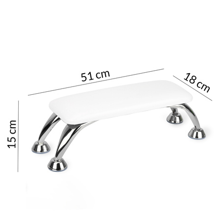 MollyNails White Manicure Rest with Silver Legs