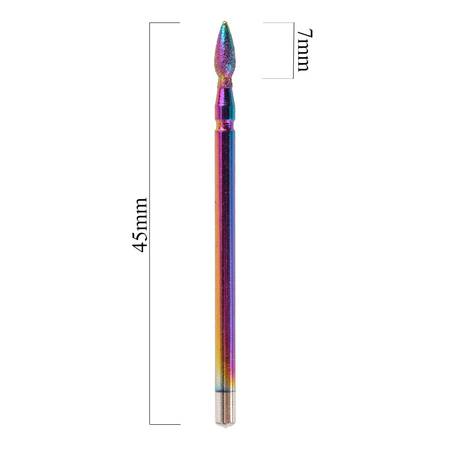 Fresa de diamante Unicorn arcoíris en forma de lágrima mini n.º 26